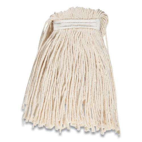 Cut-end Wet Mop Head, Cotton, #16, 1" Headband, White