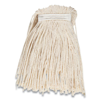 Cut-end Wet Mop Head, Cotton, #16, 1" Headband, White