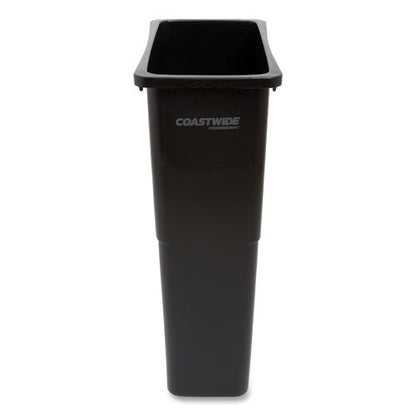 Slim Open Top Trash Can, 23 Gal, Plastic, Black