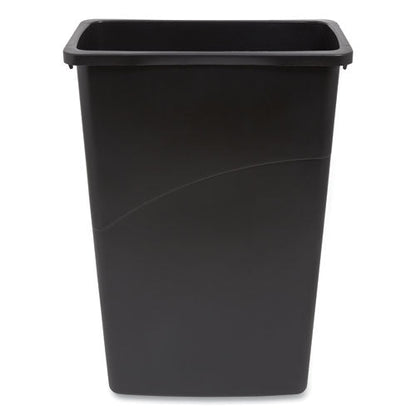 Slim Open Top Trash Can, 23 Gal, Plastic, Black