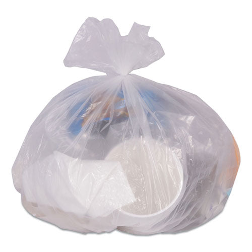 High-density Can Liners, 10 Gal, 8 Mic, 24" X 24", Natural, 50 Bags/roll, 20 Rolls/carton