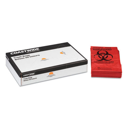 Biohazard Can Liners, 33 Gal, 33 X 39, Red, 150/carton