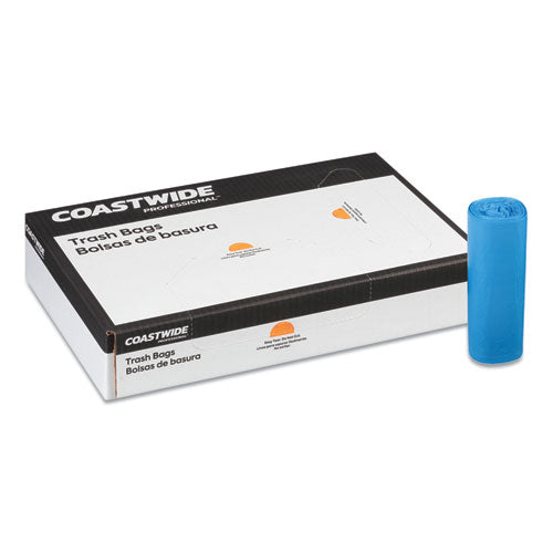 High-density Can Liners, 30 Gal, 14 Mic, 30.5" X 43", Blue, 25 Bags/roll, 10 Rolls/carton