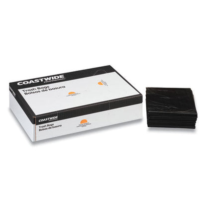 Reprocessed Resin Can Liners, 60 Gal, 1.3 Mil, 38" X 58", Black, 100/carton