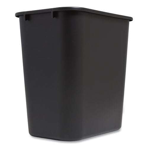 Open Top Indoor Trash Can, 3.5 Gal, Plastic, Black