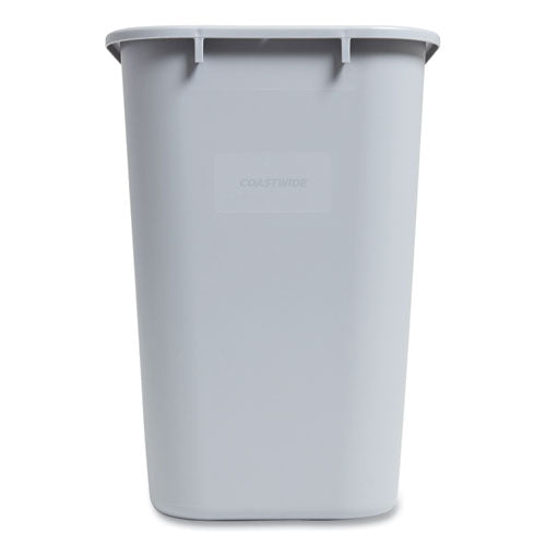 Open Top Indoor Trash Can , 7 Gal, Plastic, Gray