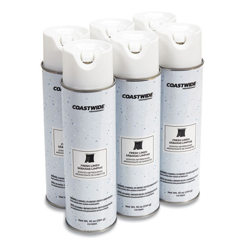 Air Freshener Aerosol, Fresh Linen, 10 Oz Aerosol Spray, 6/carton