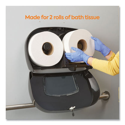 Twin Jumbo Roll Toilet Paper Dispenser, 20.13 X 6.06, Black