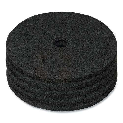 Stripping Floor Pads, 17" Diameter, Black, 5/carton