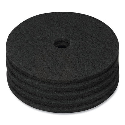 Stripping Floor Pads, 17" Diameter, Black, 5/carton