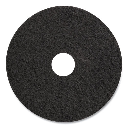 Stripping Floor Pads, 17" Diameter, Black, 5/carton