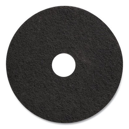 Stripping Floor Pads, 17" Diameter, Black, 5/carton