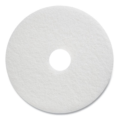 Polishing Floor Pads, 17" Diameter, White, 5/carton