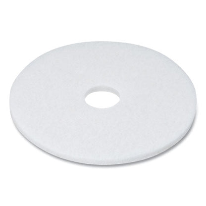 Polishing Floor Pads, 17" Diameter, White, 5/carton