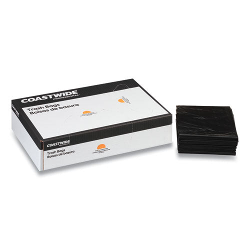 Reprocessed Resin Can Liners, 56 Gal, 1.8 Mil, 43" X 47", Black, 100/carton