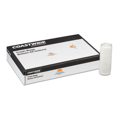 High-density Can Liners, 33 Gal, 12 Mic, 33" X 40", Natural, 25 Bags/roll, 10 Rolls/carton