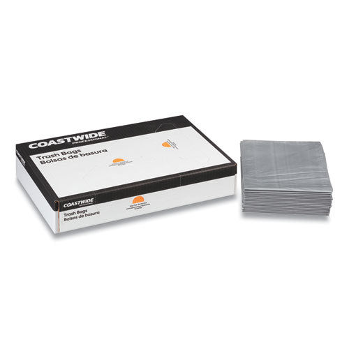 Linear Low-density Can Liners, 33 Gal, 1.5 Mil, 33" X 40", Silver, 100/carton