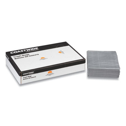 Linear Low-density Can Liners, 33 Gal, 1.5 Mil, 33" X 40", Silver, 100/carton