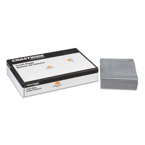 Linear Low-density Can Liners, 45 Gal, 1.7 Mil, 39" X 47", Silver, 50/carton