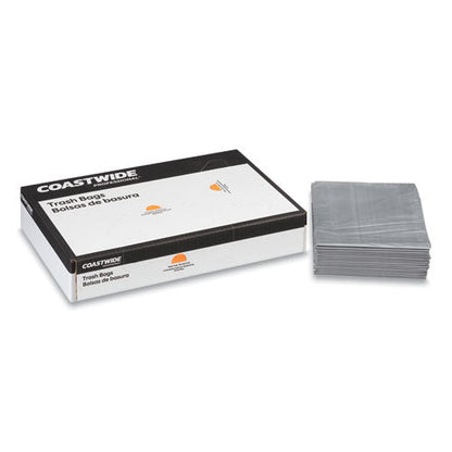 Linear Low-density Can Liners, 60 Gal, 1.7 Mil, 39" X 57", Silver, 50/carton