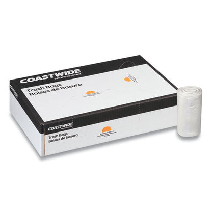 High-density Can Liners, 60 Gal, 14 Mic, 38" X 60", Natural, 25 Bags/roll, 8 Rolls/carton
