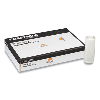 High-density Can Liners, 33 Gal, 16 Mic, 33" X 40", Natural, 25 Bags/roll, 10 Rolls/carton