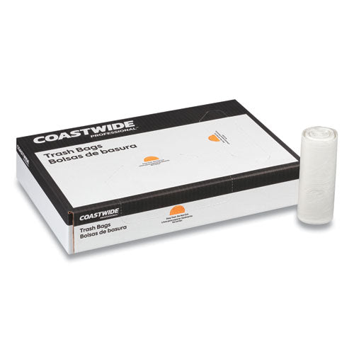 High-density Can Liners, 30 Gal, 16 Mic, 30" X 37", Natural, 25 Bags/roll, 10 Rolls/carton