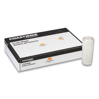 Linear Low-density Can Liners, 60 Gal, 1.3 Mil, 38" X 58", Clear, 20 Bags/roll, 5 Rolls/carton