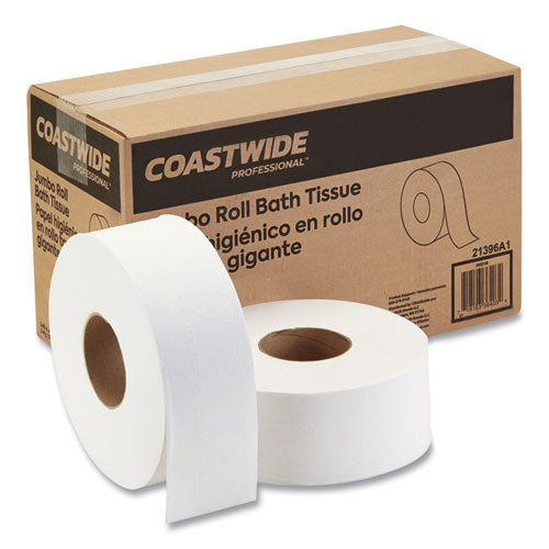 Recycled 2-ply Jumbo Toilet Paper, Septic Safe, White, 3.55" X 1,000 Ft, 6 Rolls/carton