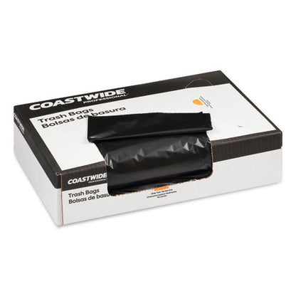 High-density Can Liners, 12 To 16 Gal, 7.87 Mic, 24" X 33", Black, 50 Bags/roll, 20 Rolls/carton