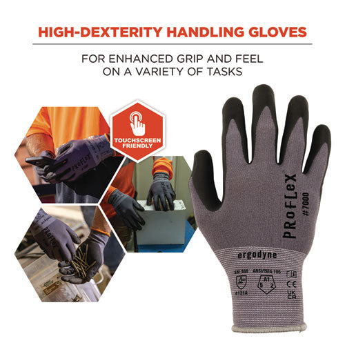 Proflex 7000 Nitrile-coated Gloves Microfoam Palm, Gray, X-small, 12 Pairs/pack, Ships In 1-3 Business Days