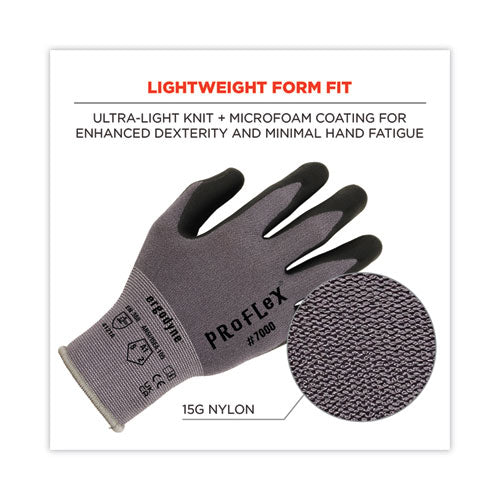 Proflex 7000 Nitrile-coated Gloves Microfoam Palm, Gray, Small, Pair, Ships In 1-3 Business Days