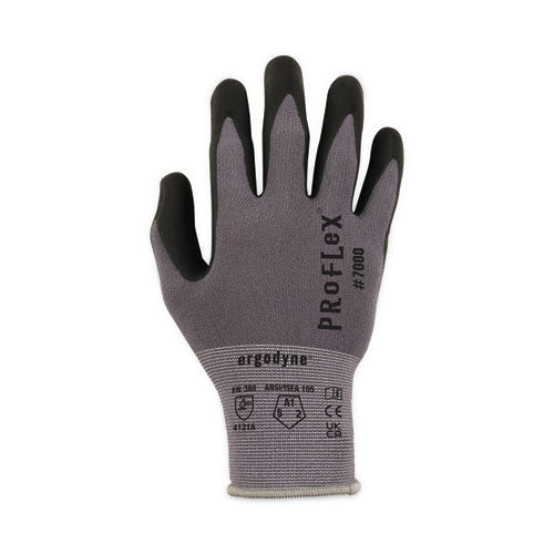 Proflex 7000 Nitrile-coated Gloves Microfoam Palm, Gray, Large, Pair, Ships In 1-3 Business Days