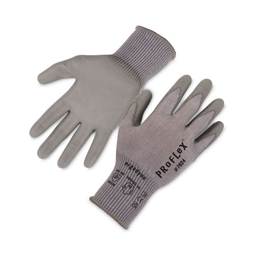 Proflex 7024 Ansi A2 Pu Coated Cr Gloves, Gray, Small, 12 Pairs/pack, Ships In 1-3 Business Days