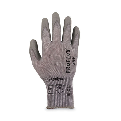 Proflex 7024 Ansi A2 Pu Coated Cr Gloves, Gray, Small, 12 Pairs/pack, Ships In 1-3 Business Days