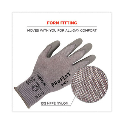 Proflex 7024 Ansi A2 Pu Coated Cr Gloves, Gray, Medium, 12 Pairs/pack, Ships In 1-3 Business Days