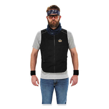 Chill-its 6255 Lightweight Phase Change Cooling Vest, Cotton/polyester, Large/x-large, Black, Ships In 1-3 Business Days