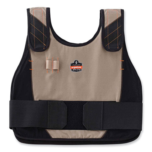 Chill-its 6215 Premium Fr Phase Change Cooling Vest W/ Packs, Modacrylic Cotton, Small/med, Khaki, Ships In 1-3 Business Days