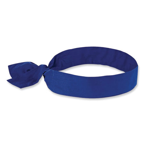 Chill-its 6700 Cooling Bandana Polymer Tie Headband, One Size Fits Most, Solid Blue, Ships In 1-3 Business Days
