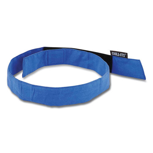 Chill-its 6705 Cooling Embedded Polymers Hook And Loop Bandana Headband, One Size, Solid Blue, Ships In 1-3 Business Days