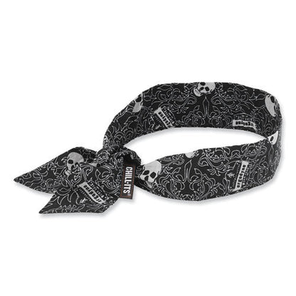 Chill-its 6700 Cooling Bandana Polymer Tie Headband, One Size Fits Most, Skulls, Ships In 1-3 Business Days