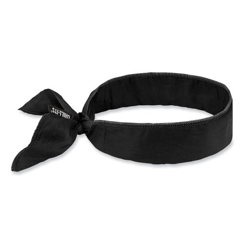 Chill-its 6702 Cooling Embedded Polymers Tie Bandana, One Size Fits Most, Black, Ships In 1-3 Business Days