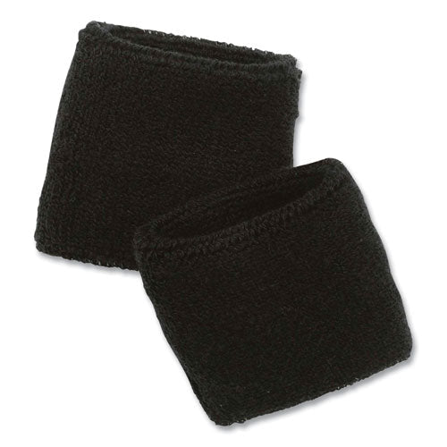 Chill-its 6500 Wrist Terry Cloth Sweatband, Cotton Terry, One Size Fits Most, Black, Ships In 1-3 Business Days