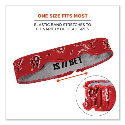 Chill-its 6605 High-performance Cotton Terry Cloth Sweatband, One Size Fits Most, Red Western, Ships In 1-3 Business Days