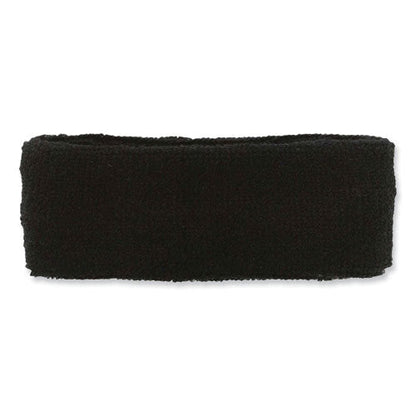 Chill-its 6550 Head Terry Cloth Sweatband, Cotton Terry, One Size Fits Most, Black, Ships In 1-3 Business Days