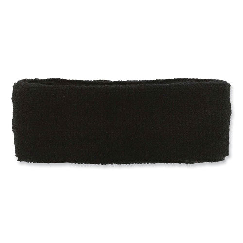 Chill-its 6550 Head Terry Cloth Sweatband, Cotton Terry, One Size Fits Most, Black, Ships In 1-3 Business Days
