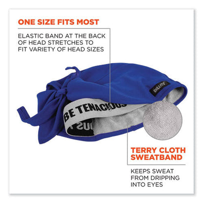 Chill-its 6615 High-perform Bandana Doo Rag With Terry Cloth Sweatband, One Size Fits Most, Blue, Ships In 1-3 Business Days