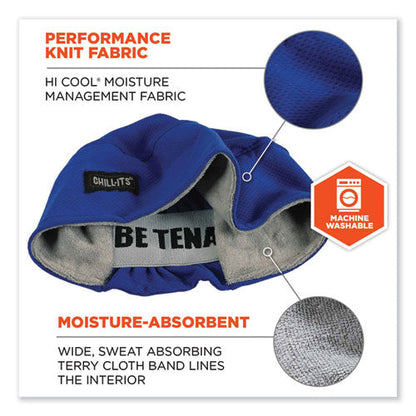 Chill-its 6630 High-performance Terry Cloth Skull Cap, Polyester, One Size Fits Most, Blue, Ships In 1-3 Business Days