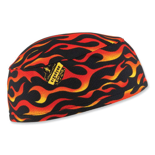 Chill-its 6630 High-performance Terry Cloth Skull Cap, Polyester, One Size Fits Most, Flames, Ships In 1-3 Business Days