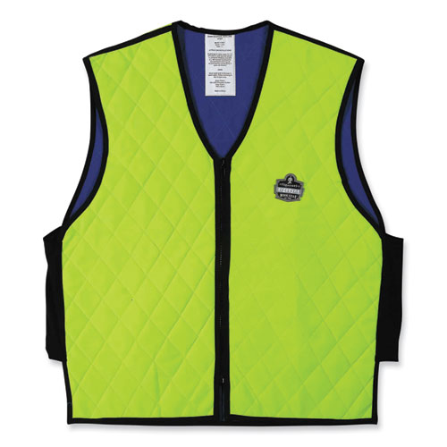 Chill-its 6665 Embedded Polymer Cooling Vest With Zipper, Nylon/polymer, Medium, Lime, Ships In 1-3 Business Days